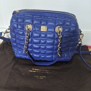 Kate Spade Blue Handbag w/ gold accents
